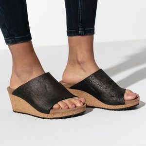 Papillion Birkenstock Namica Vegan Washed Metallic Black 38